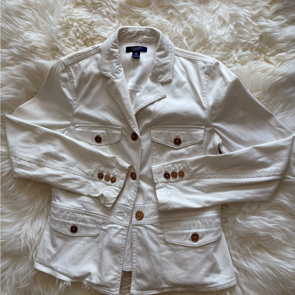 Chaps Casual White Blazer Tailored Fit